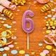 image 2 of Number Candle Pink 6 Candle Birthday Anniversary Party Cake Decorations Topper | Pink