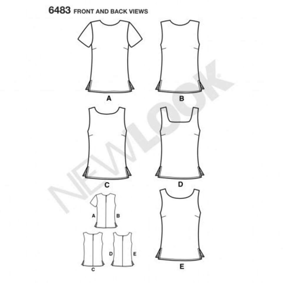 image 1 of New Look 6483 Paper Sewing Pattern – Women’s Top, UK Sizes 6–8–10–12–14–16, Beginner