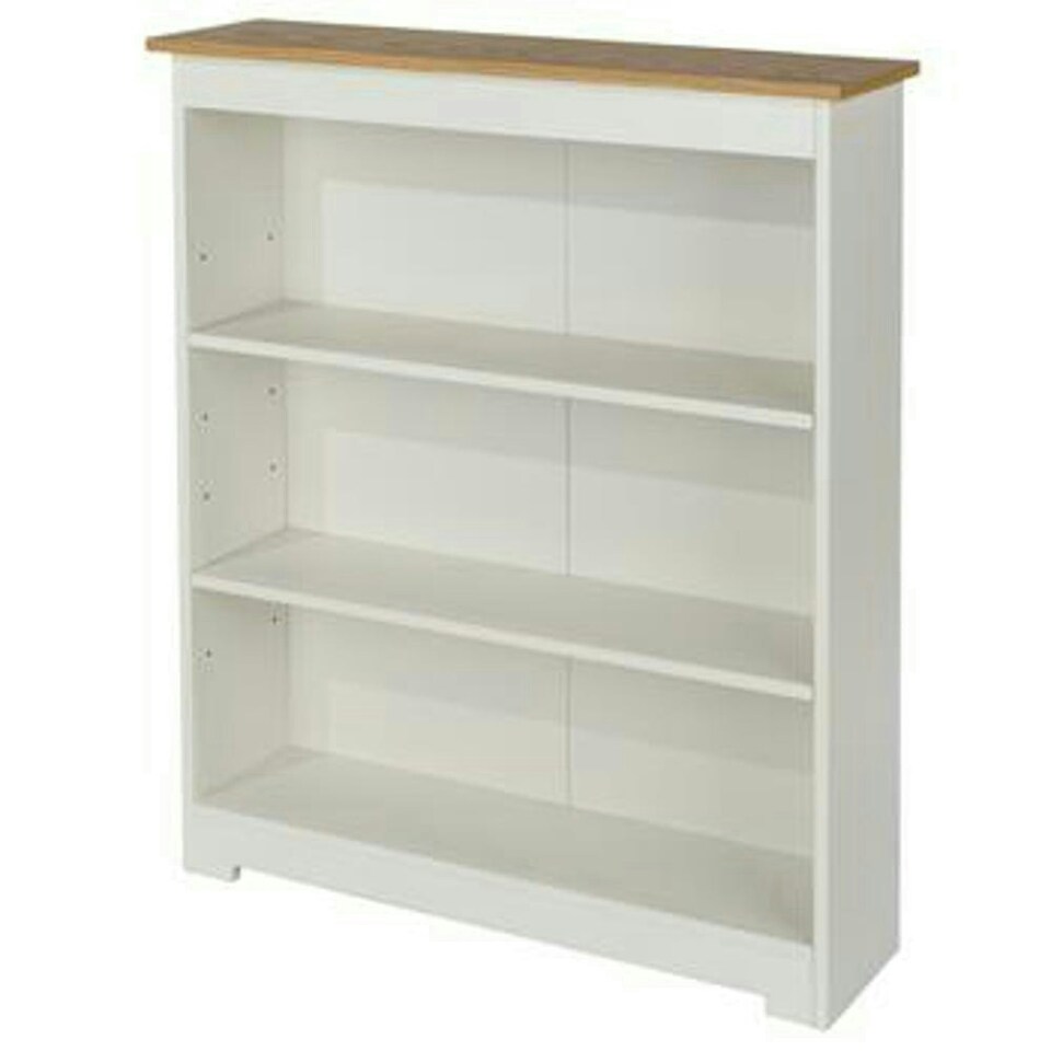 image 1 of Colorado Low Wide Bookcase - MDF/MDP - 80 x 21.5 x 100 cm - Soft White/Oak White