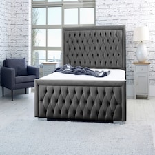 Piera Plush Small Double Bed Frame - Black