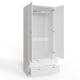 image 3 of FWStyle Artus Shaker 2 Door 2 Drawer Combination Wardrobe Matt White White