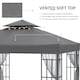image 3 of Outsunny 3 x 3m Patio Gazebo Canopy Garden Pavilion Tent Shelter with 2 Tier Roof and Mosquito Netting, Steel Frame, Grey