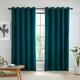 image 1 of Catherine Lansfield Wilson Blackout Thermal 66x72 Inch Eyelet Curtains Green