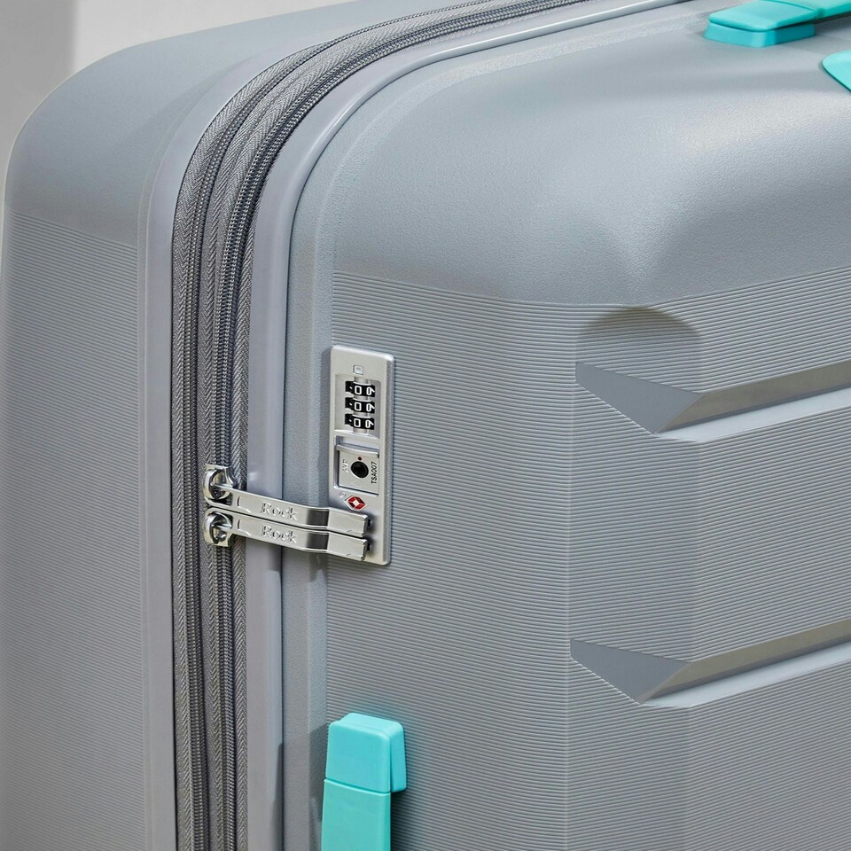 image 1 of Rock Tulum Large Suitcase Grey/Aqua | Grey | Large