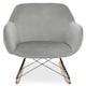 image 1 of Interiors by Premier Grey Velvet Rocking Chair, Comfortable Velvet Desk Chair, Backrest Velvet Rocking Armchair, Cozy Armchair