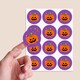 image 4 of Pumpkin Purple Halloween Round Stickers 60mm - Sheet of 12