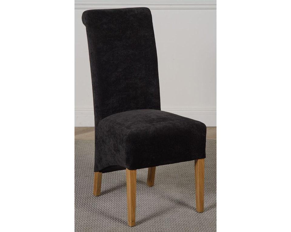 image 1 of Dakota 127 x 82cm Oak Small Dining Table and 4 Montana Fabric Chairs | Black | Black