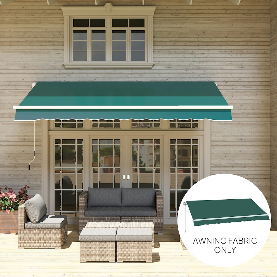 image 1 of Outsunny Replacement Canopy for 3 x 2.5 m Awning (Fabric Only) Green | Green