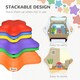 image 3 of Outsunny 6-Piece Balance Stepping Stones Stackable Non-slip Obstacle Course