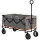 image 1 of Outsunny 160L Folding Trolley Cart w Adjustable Handle, Grey and Orange