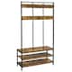 image 7 of Yaheetech Industrial Hallway Rack with Bench & Shoe Storage | Brown | Rustic Brown | One Size