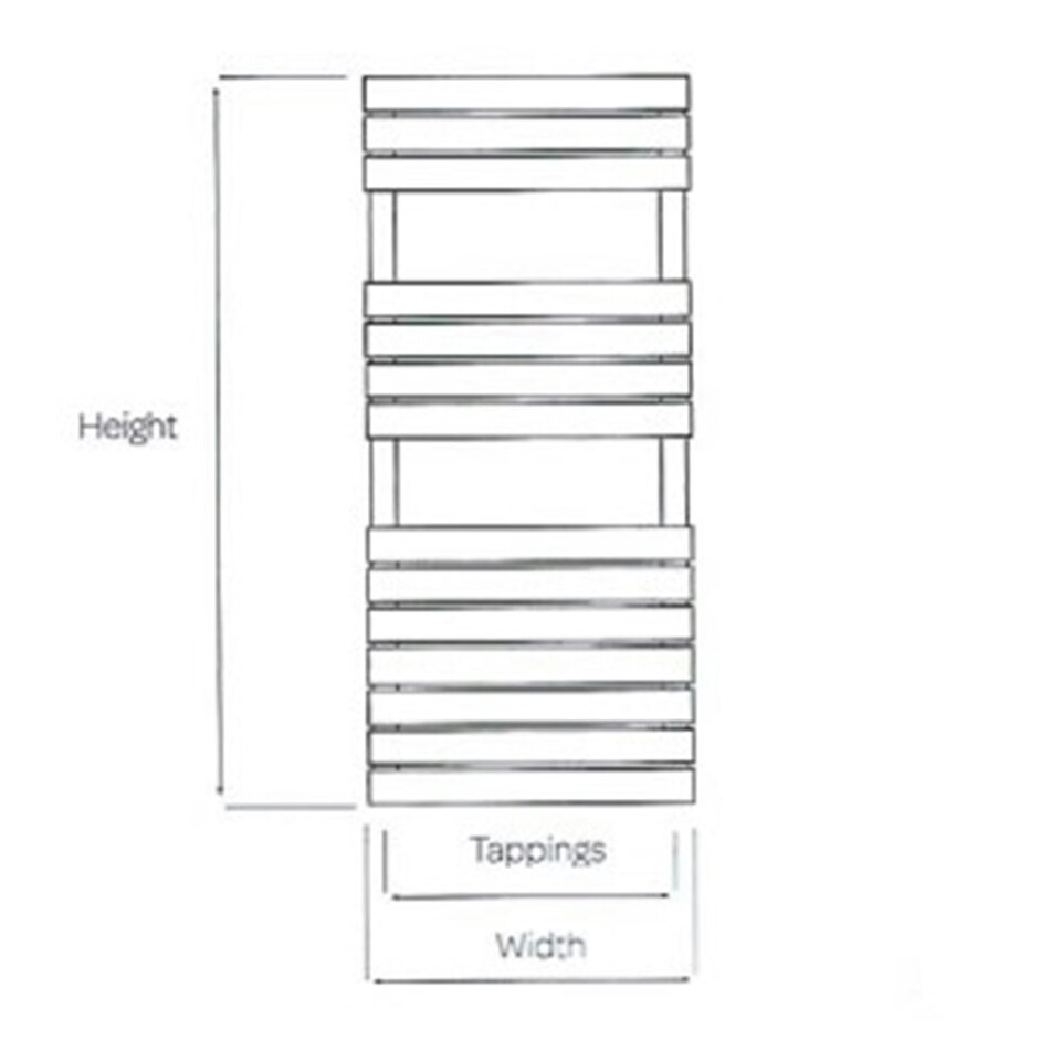 image 1 of 1100mm (H) x 500mm (W) - Vertical Bathroom Towel Radiator (Derby) - (1.1m x 0.5m)