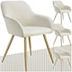 image 1 of Dining Chair Marilyn - corduroy look, upholstered, armchair, continuous backrest - Set of 4 Cream | Cream/Gold