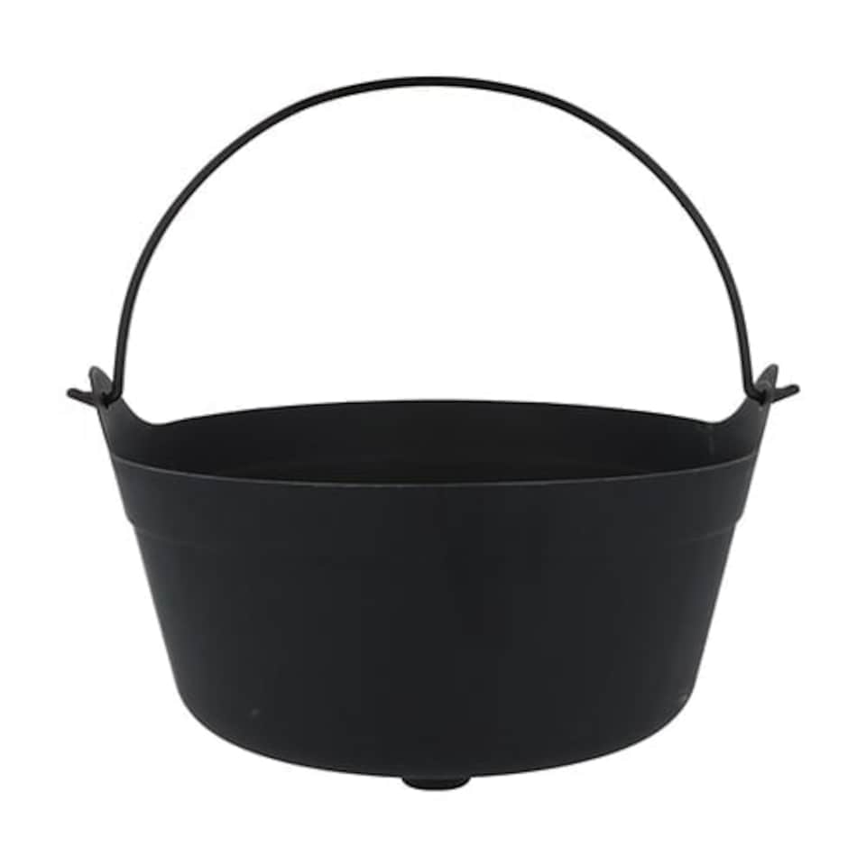 image 1 of Halloween Black Plastic Cauldron 24cm