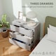 image 4 of HOMCOM Chest of Drawers, 3 Drawer Storage Cabinet Unit for Bedroom, Grey | Grey