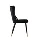 image 3 of Single New York Modern Velvet Dining Chair with High Back, Black Metal Legs Black | Gold End Tips