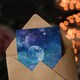 image 3 of Greeting Card Dreamy Full Moon Star Night Sky Surreal Starscape