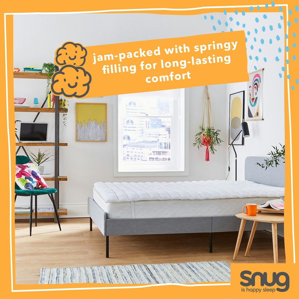 image 1 of Snug Brilliantly Bouncy Mattress Topper - Single