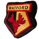 image 1 of Watford FC Crest Filled Cushion - Black/Red - One Size