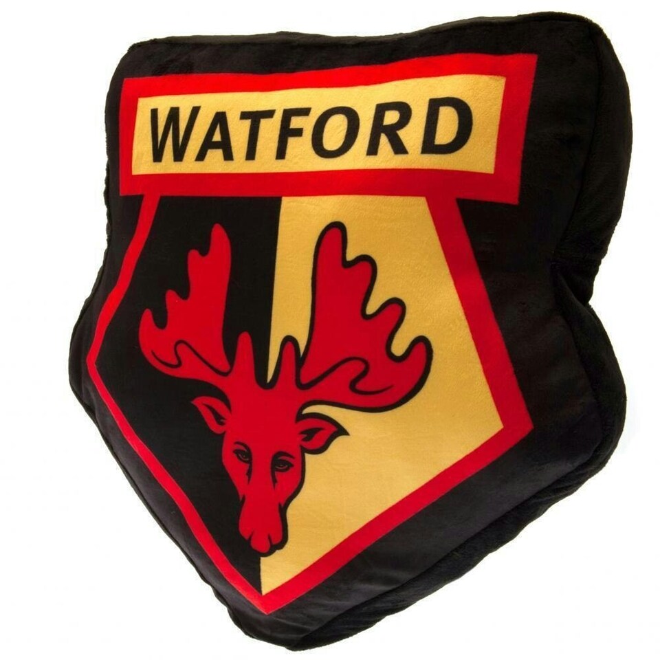 image 1 of Watford FC Crest Filled Cushion - Black/Red - One Size