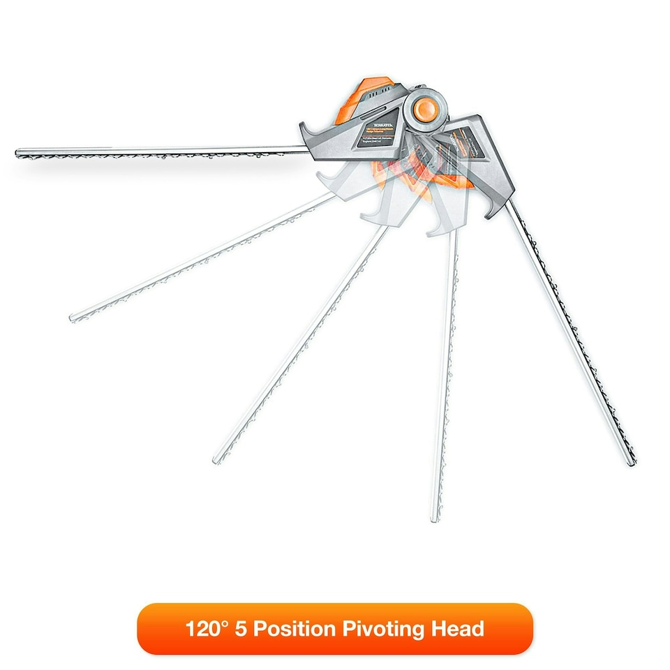 image 1 of Terratek 20V 2.4m Cordless Telescopic Long Reach Hedge Trimmer 1 Battery | Grey | Grey | 1