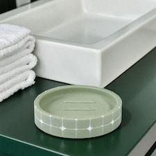 Showerdrape Mosaica Pistachio Green Soap Dish | Green | White | 1