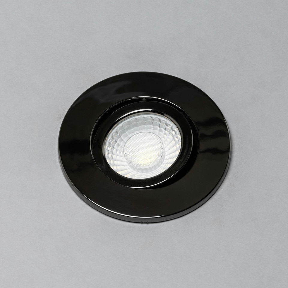 image 1 of BHS 3 x Ruva LED Fire Rated IP65 Recessed Spotlight | Black | Black Chrome | 1