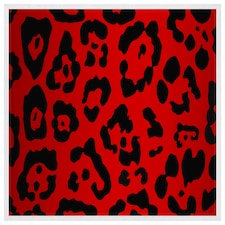 Red leopard print (Picture Frame) White | XS