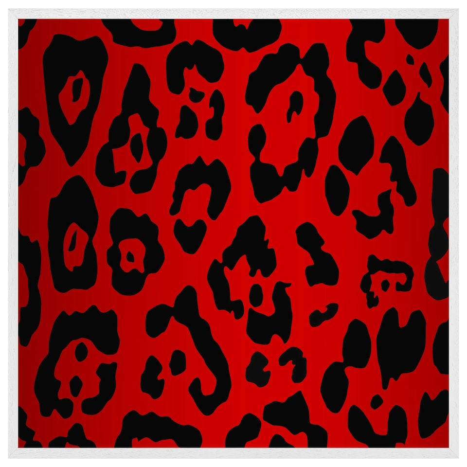 image 1 of Red leopard print (Picture Frame) White | XS