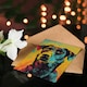 image 4 of Pop Art Dog Bright Summer Colourful Dots For Him Birthday Card