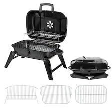 Alivio Portable Barbecue Grill, High Quality BBQ Charcoal Grill (Black)