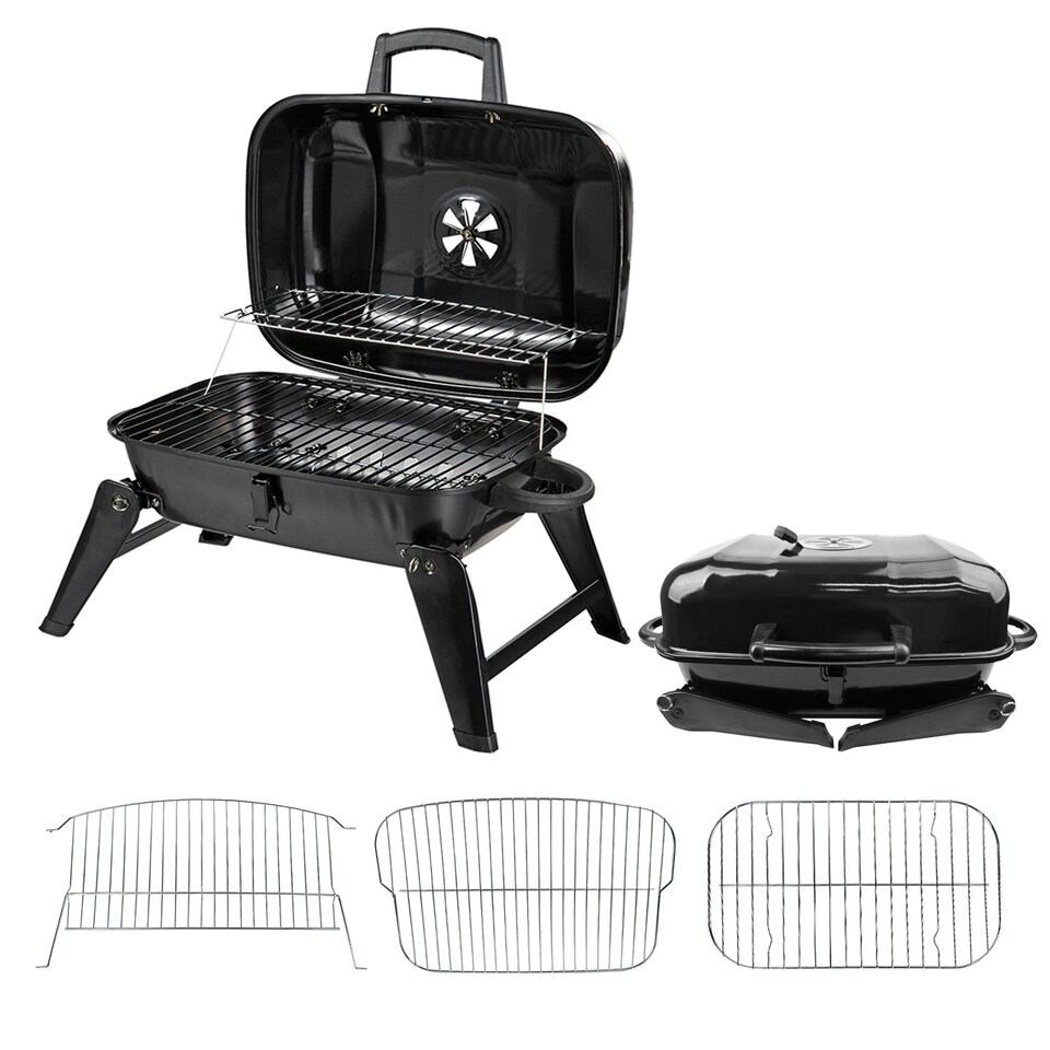 image 1 of Alivio Portable Barbecue Grill, High Quality BBQ Charcoal Grill (Black)