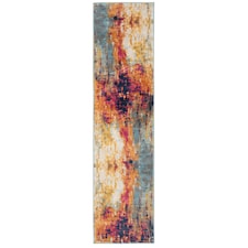 KUKOON Bright Multicolour Distressed Abstract Runner Rug 60cm x 240cm Multi