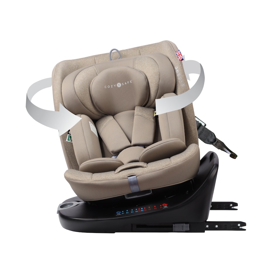image 1 of Cozy N Safe Galaxy i-Size 360 Rotating Car Seat 40-150cm, ISOFix & Top Tether, Extended Rear & Forward Facing, 5 Recline Positions, Side Impact Protection, Birth to 12 Years (Ecru)