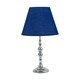 image 2 of Set of 2 Chrome Table Lamps with Decorative Stem and Navy Blue Shades Chrome | Blue