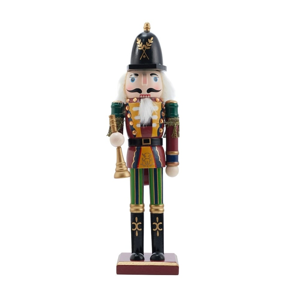image 1 of Living and Home Wooden Nutcracker Soldier Figurine Christmas Ornament