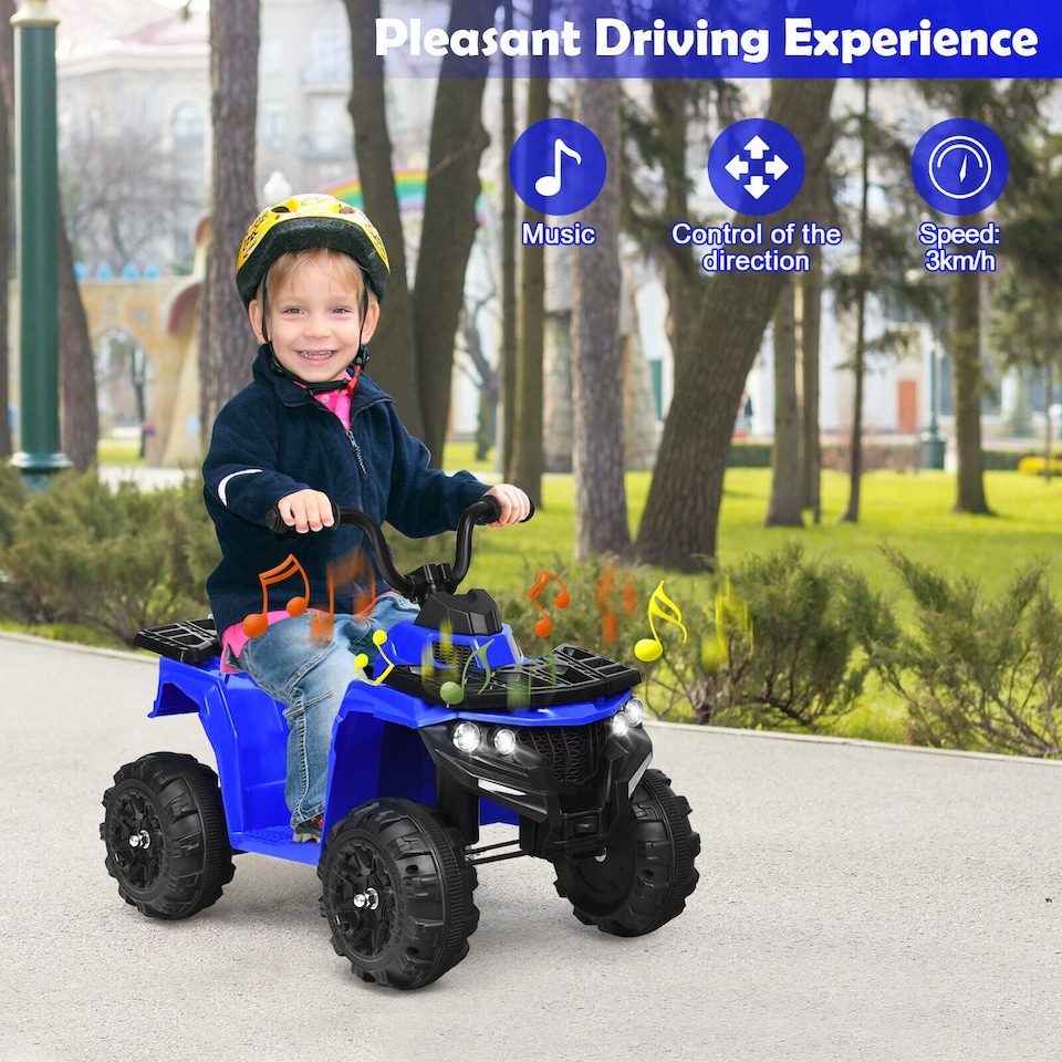 image 1 of COSTWAY Kids Ride-On Car 6V Battery Powered ATV Blue