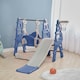 image 2 of Living and Home Kids Toddler Swing and Slide Set with Basketball Hoop and Climbing Ladder