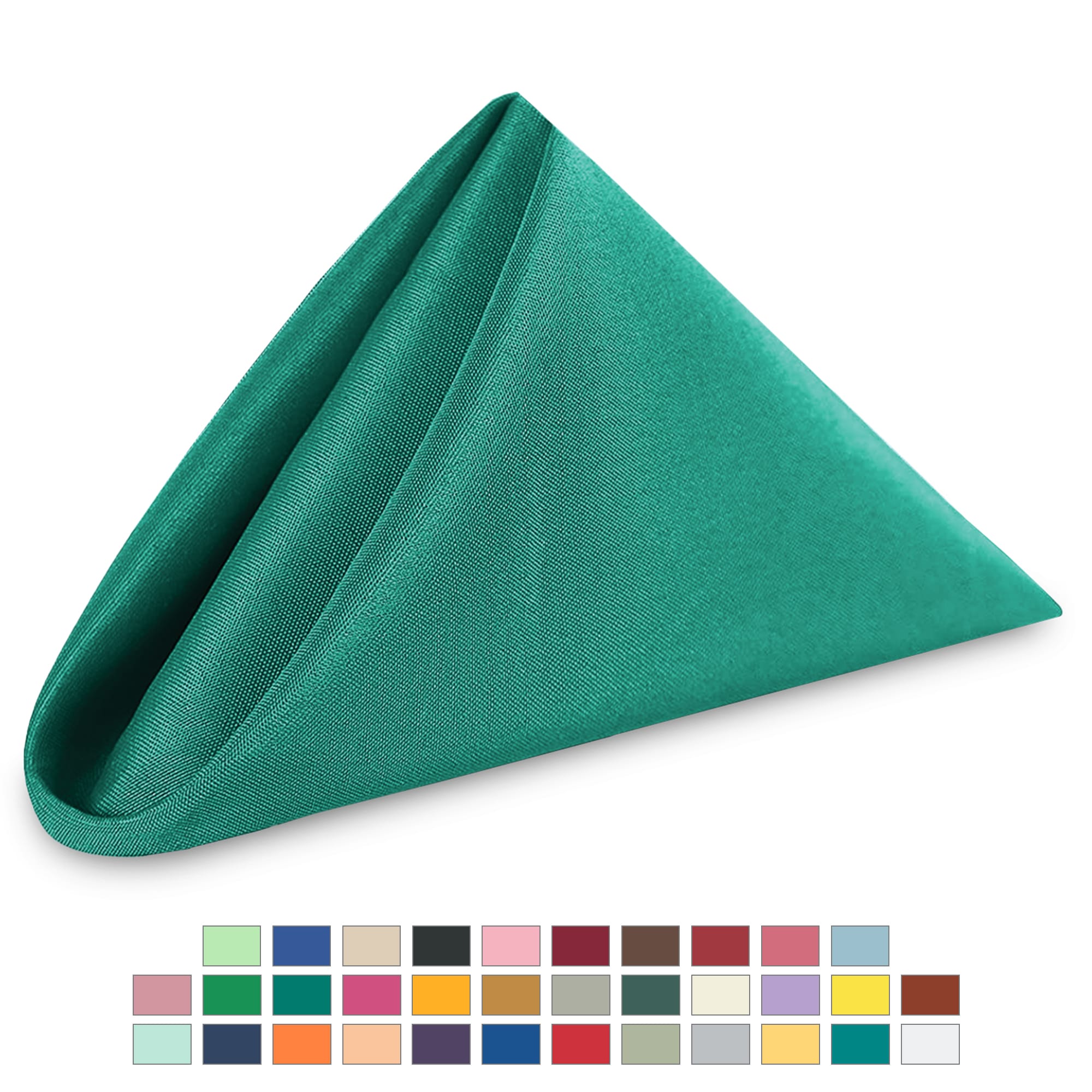 Neel Blue 20 Inch Polyester Table Napkins, Reusable, Wrinkle-Resistant - 50x50cm in Dark Green | Size: 50x50 cm