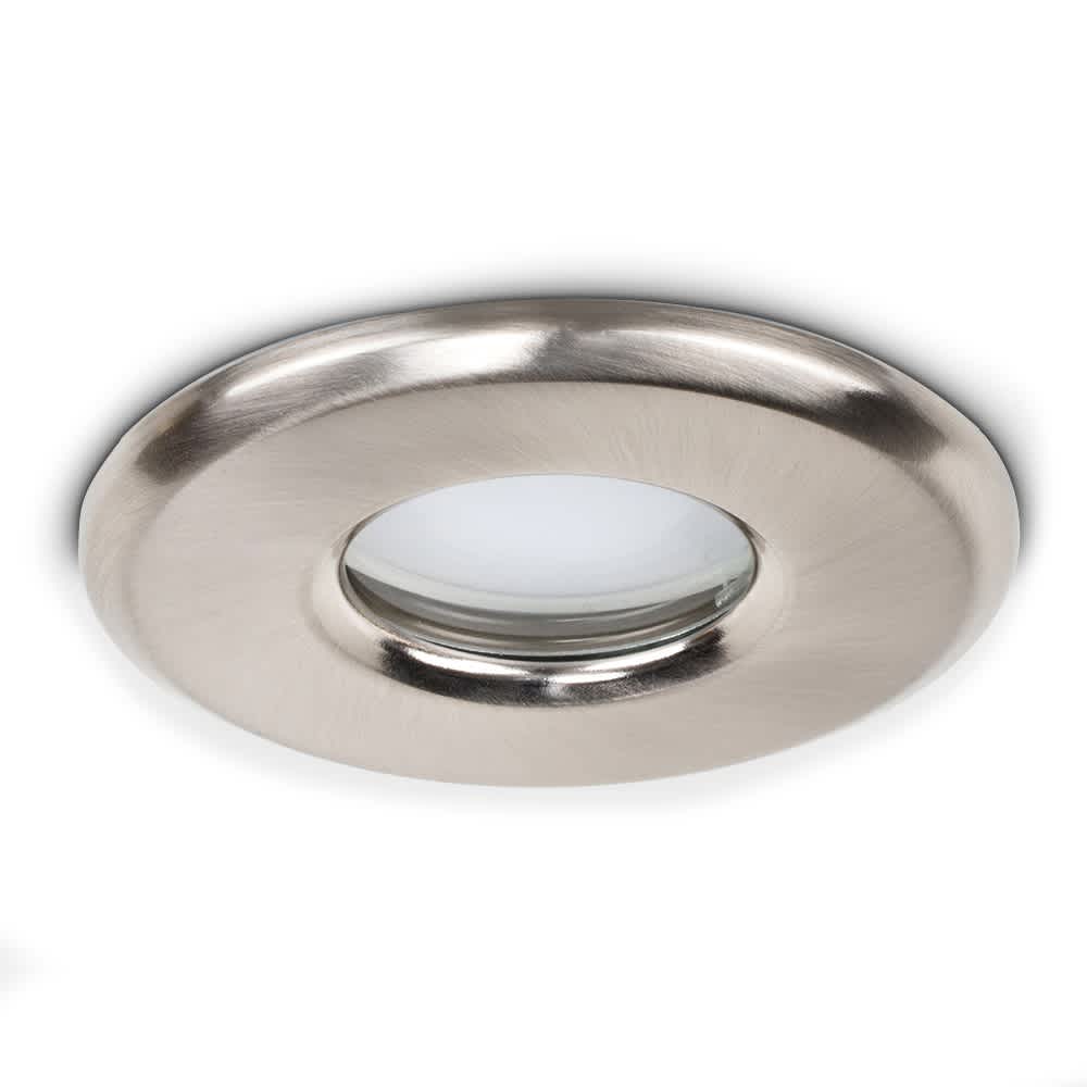 ValueLights Downlight IP65 Ceiling Light Fitting 4 Pack With Cool White Bulb in Silver