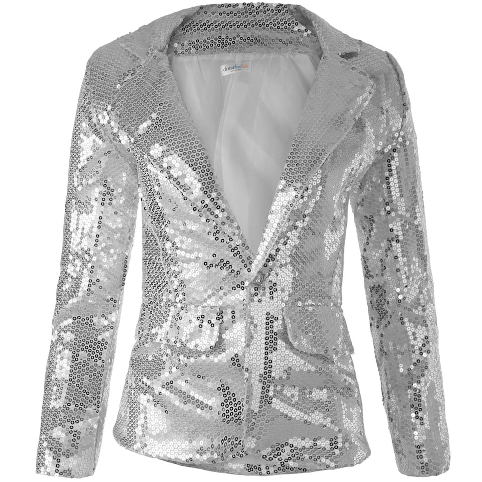 image 1 of Womens sequin jacket | Silver | silver | 1