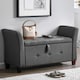 image 4 of Vida Designs Seville Storage Ottoman Bedroom Hallway Chest Bench, Dark Grey Linen Grey | Dark Grey Linen