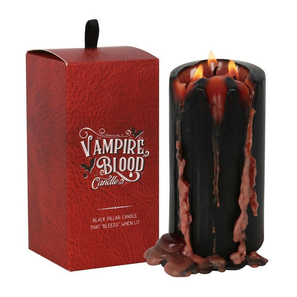 image 1 of Something Different Vampire Blood Pillar Candle - Red/Black - One Size