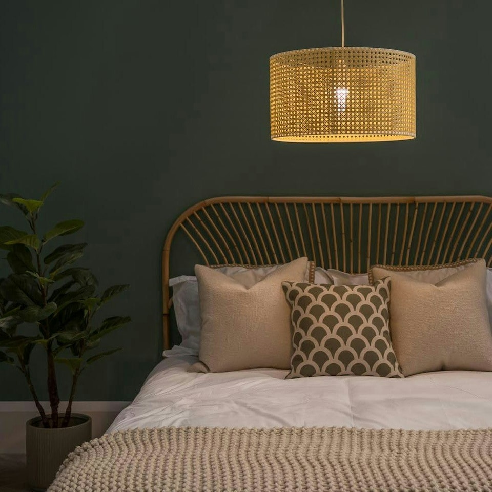 image 1 of ValueLights Modern Natural Woven Rattan Wicker Effect Ceiling Pendant Light Shade