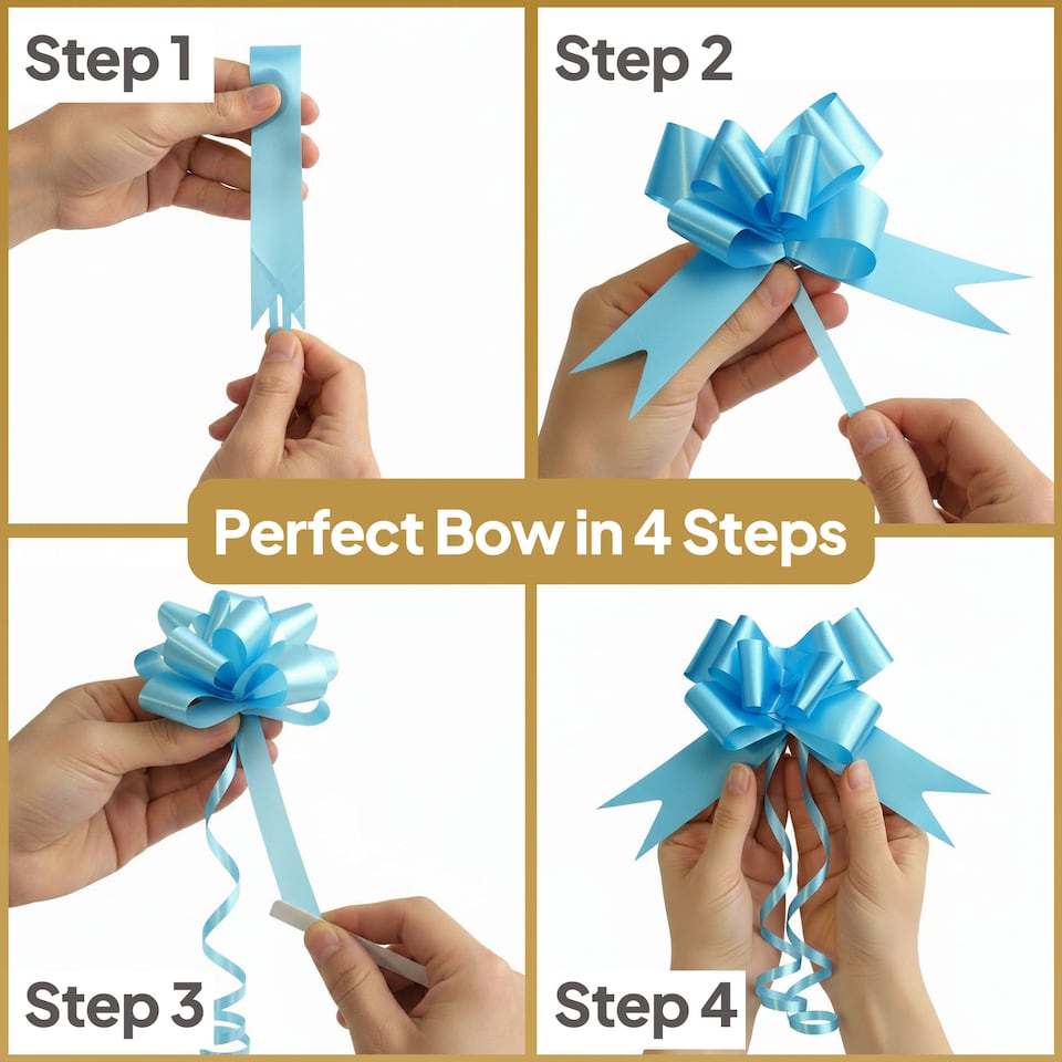 image 1 of 10pcs Pale Blue 30mm/3cm Pull Bows Gift Wrap & Hampers | Blue | Blue