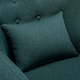 image 5 of Winslow Wing Back Fabric Occasional Button Back Armchair w Footstool (Green)