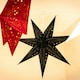 image 1 of ValueLights Plug In Set of 3 Christmas 60cm / 45cm Xmas Black Velvet Paper Stars with LED Bulbs
