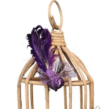 Decorative Purple Fantasy Bird With Clip - 15cm