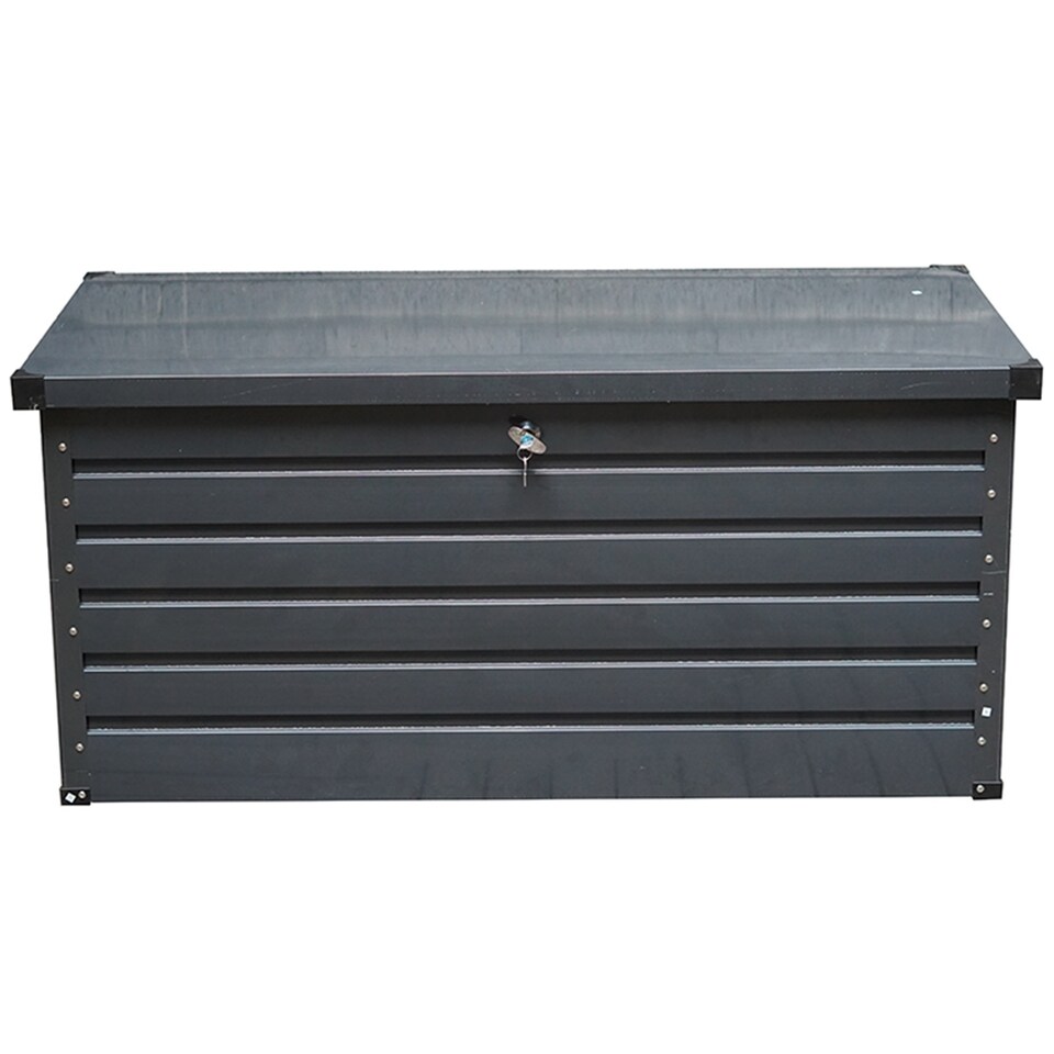 image 1 of Gr8 Garden Dark Grey 420L Metal Storage Box Garden Outdoor Shed Utility Cushion Chest Truck