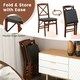 image 6 of COSTWAY Set of 2 Folding Chair Padded Kitchen Dining Seat Brown